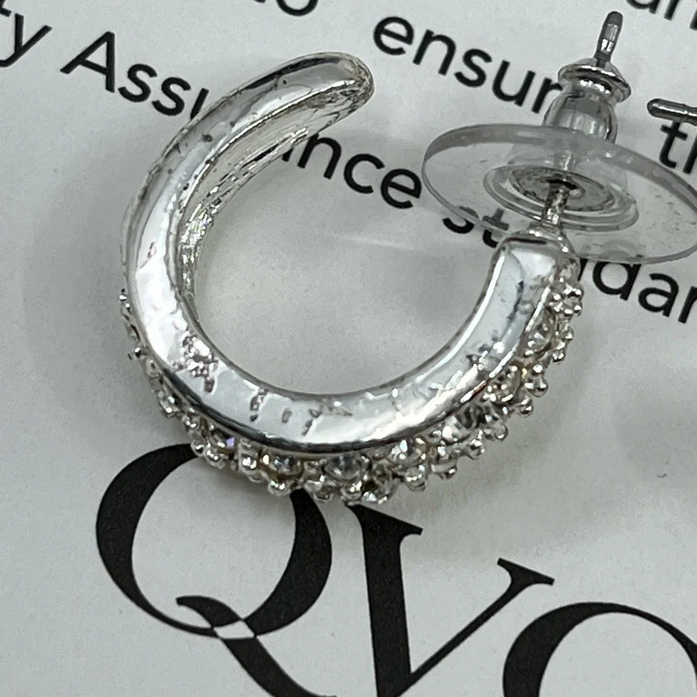 Vintage QVC Necklace & Earring Set – Silver-Tone with Crystal / CZ Accents